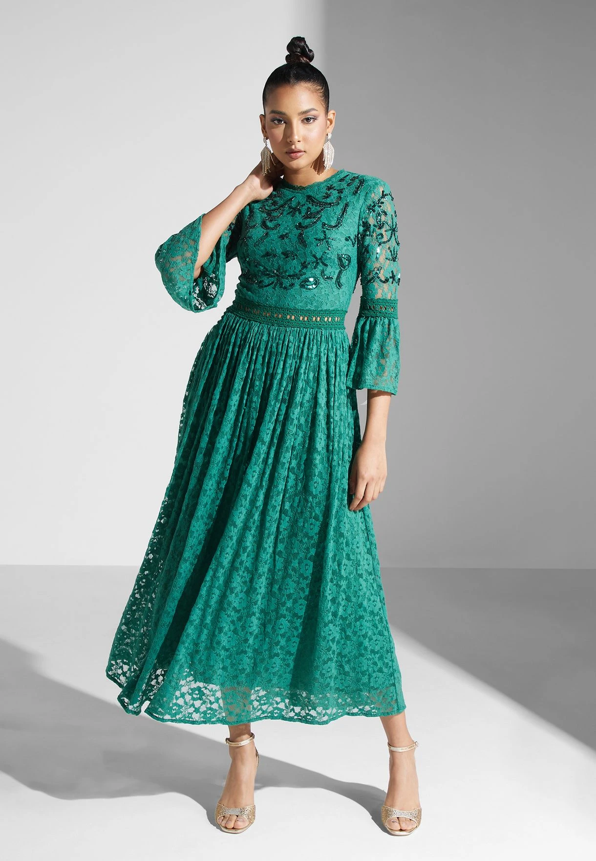 Sequin Ruffle Detail Dress 4 Sequin Ruffle Detail Dress - Image 4