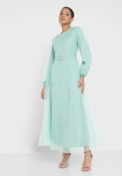Puff Sleeve Belted Dress -Silk Bloom Dresses Store 4 zoom desktop 2022