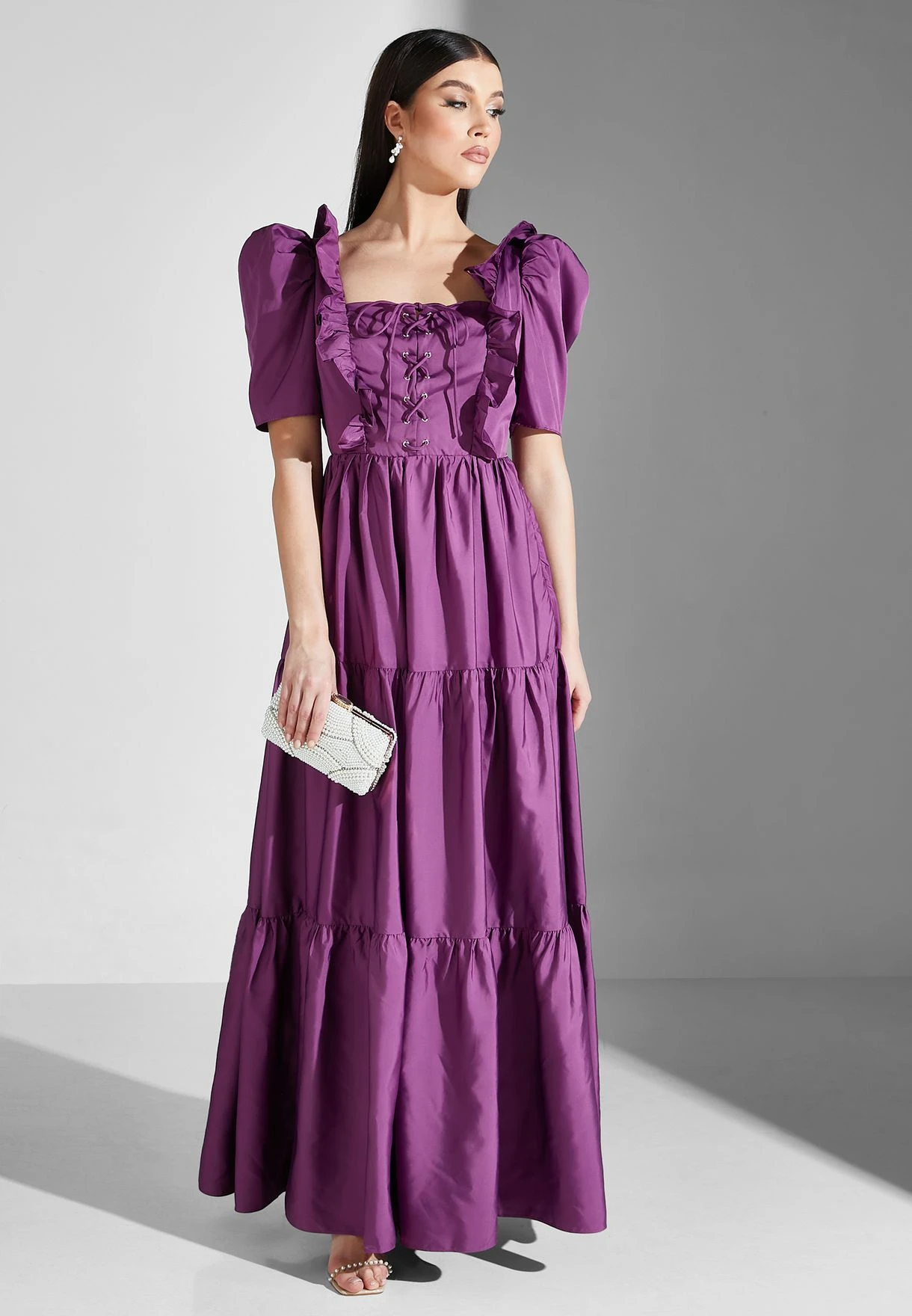 Puff Sleeve Ruffle Detail Dress 4 Puff Sleeve Ruffle Detail Dress - Image 4