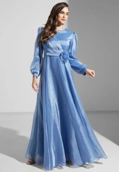 Motif Detail Belt Dress -Silk Bloom Dresses Store 4 zoom desktop 2039