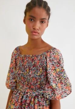 Trendyol Balloon Sleeve Shirred Printed Dress 8 Trendyol Balloon Sleeve Shirred Printed Dress -Silk Bloom Dresses Store 4 zoom desktop 204