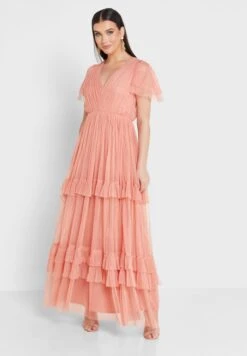 Tie Back Mesh Ruffle Detail Dress -Silk Bloom Dresses Store 4 zoom desktop 2043