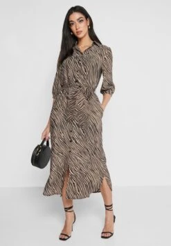 Little Mistress Tie Detail Printed Button Down Dress -Silk Bloom Dresses Store 4 zoom desktop 2045