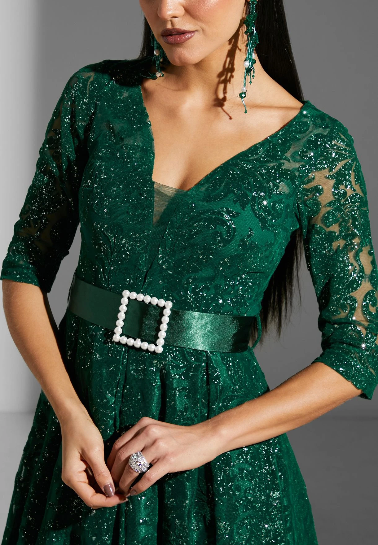 Embossed & Belt Detail Dress 4 Embossed & Belt Detail Dress - Image 4