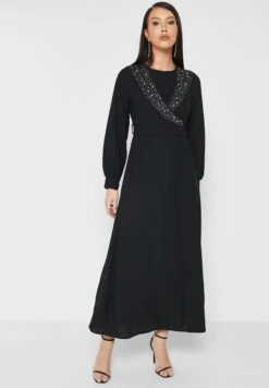 Embellished Collar Belted Dress -Silk Bloom Dresses Store 4 zoom desktop 2049