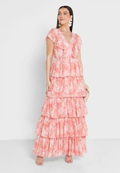 Tie Back Plunge Neck Ruffle Dress 7 Tie Back Plunge Neck Ruffle Dress -Silk Bloom Dresses Store 4 zoom desktop 2058