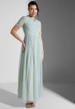 Embellished Bodice Ruffle Detail Maxi Dress -Silk Bloom Dresses Store 4 zoom desktop 2059