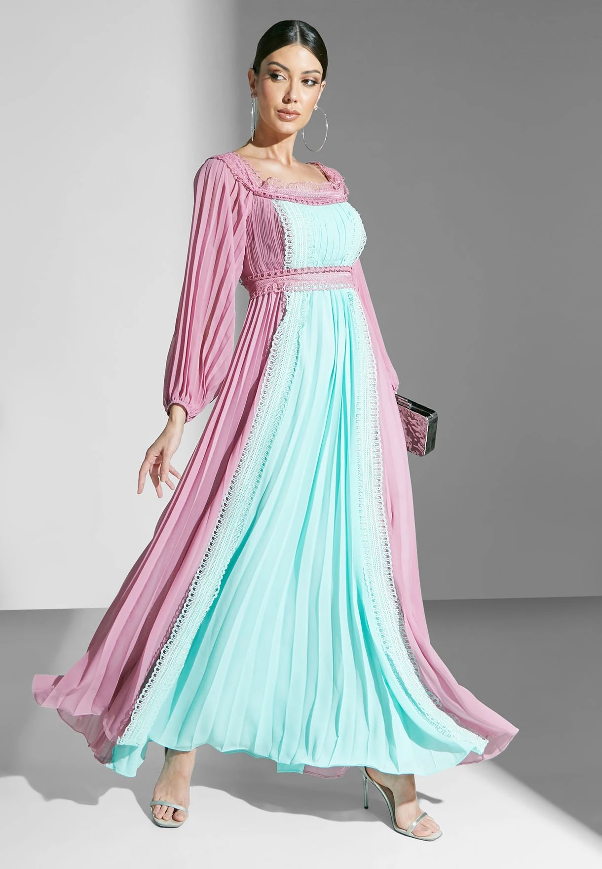 Color Block Bardot Dress 4 Color Block Bardot Dress - Image 4