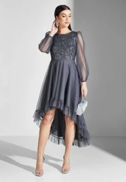 Sequin Plisse Puff Sleeve Dress -Silk Bloom Dresses Store 4 zoom desktop 2071