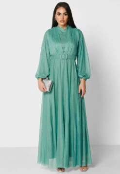 Pleat Detail Shimmer Dress -Silk Bloom Dresses Store 4 zoom desktop 2076