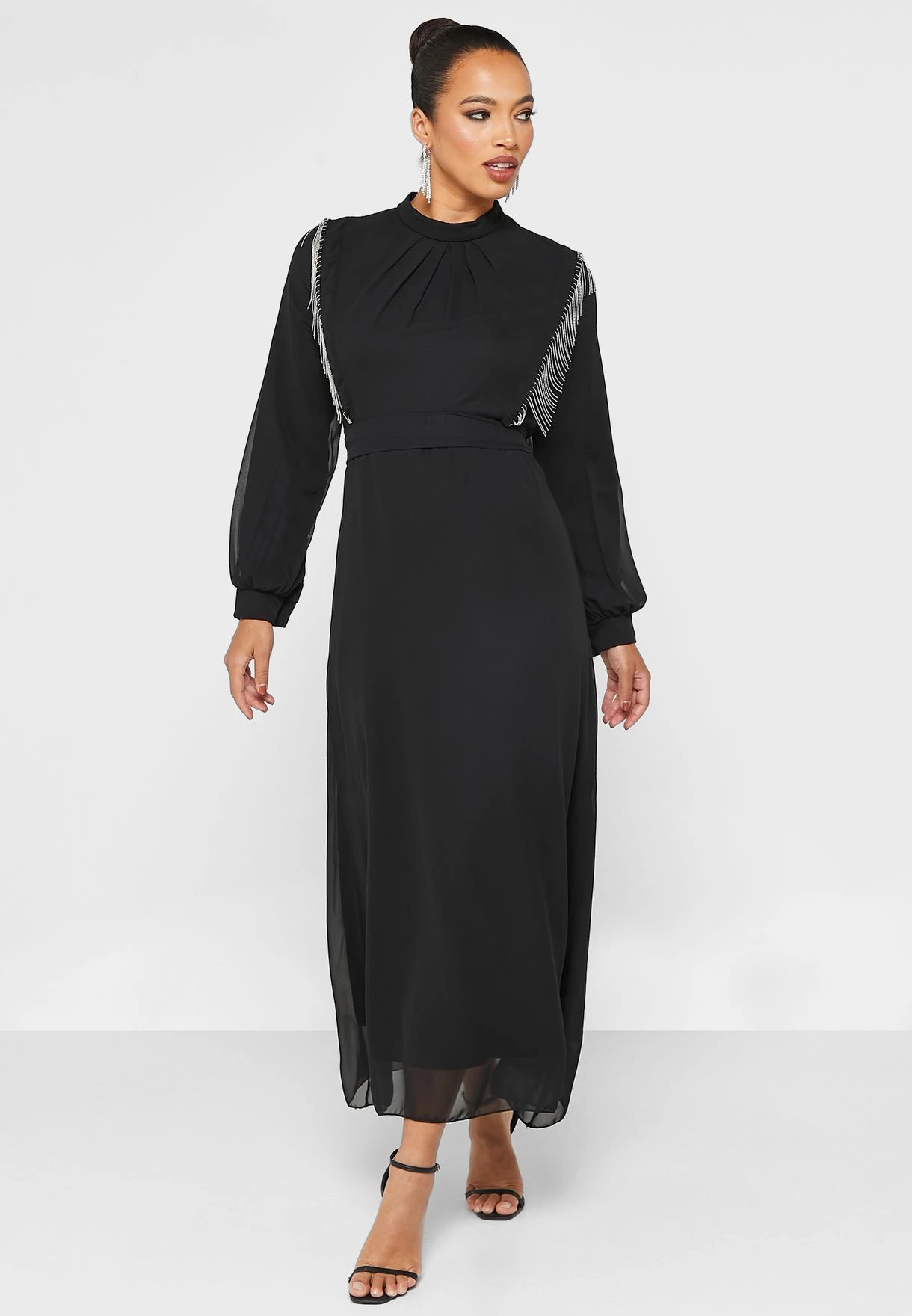 Embellished Trim Belted Dress 4 Embellished Trim Belted Dress - Image 4