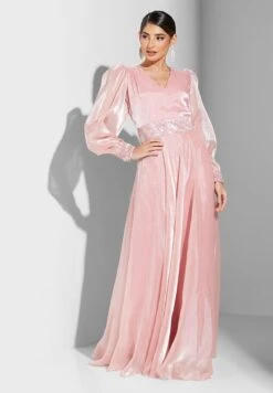 Puff Sleeve Pleated Dress -Silk Bloom Dresses Store 4 zoom desktop 2086