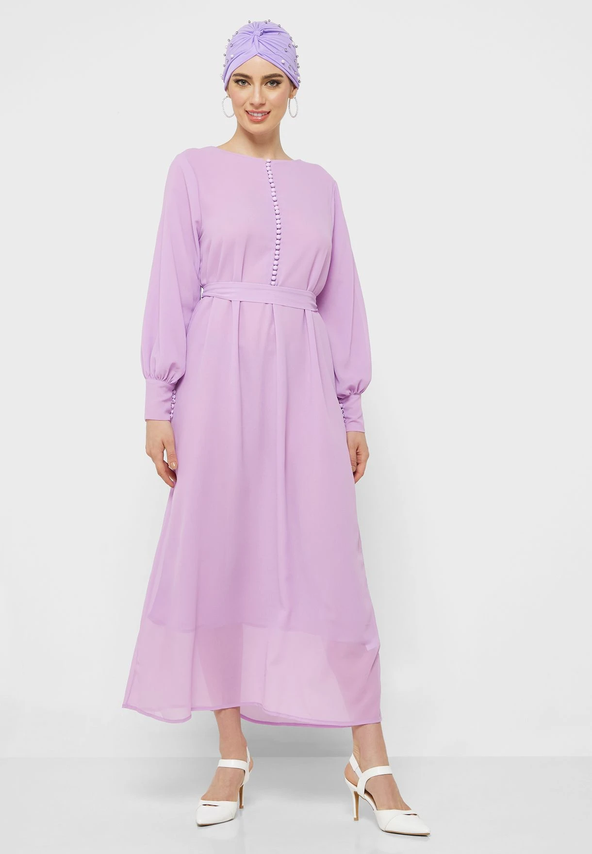 Puff Sleeve Chiffon Dress 4 Puff Sleeve Chiffon Dress - Image 4