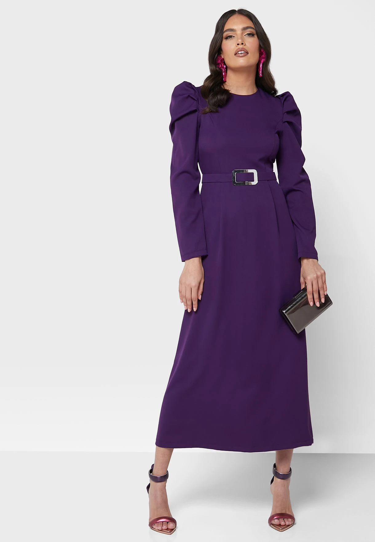 Puff Sleeve Shift Dress 4 Puff Sleeve Shift Dress - Image 4