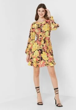 JACQUELINE DE YONG Tie Detail Floral Print Dress -Silk Bloom Dresses Store 4 zoom desktop 211