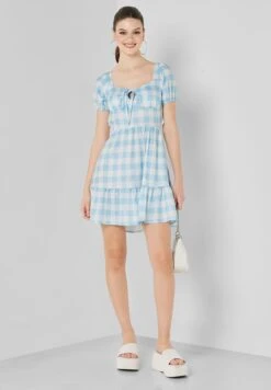Checkered Print Dress -Silk Bloom Dresses Store 4 zoom desktop 214