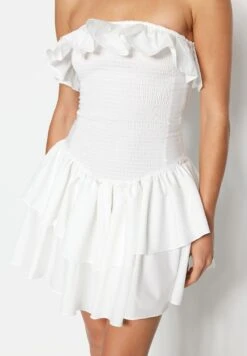 Trendyol Bardot Ruffle Detail Layered Dress -Silk Bloom Dresses Store 4 zoom desktop 228