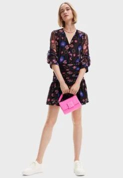 Desigual Puff Sleeve Printed Ruched Waist Dress 7 Desigual Puff Sleeve Printed Ruched Waist Dress -Silk Bloom Dresses Store 4 zoom desktop 230