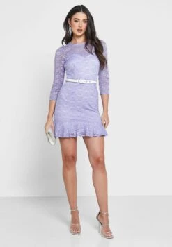 Little Mistress Lace Detail Ruffle Hem Dress -Silk Bloom Dresses Store 4 zoom desktop 240