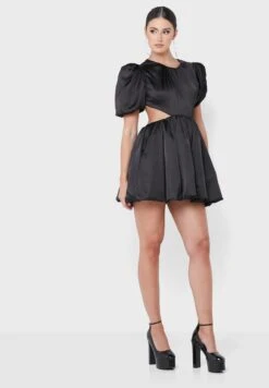 Back Detail Puff Sleeve Dress -Silk Bloom Dresses Store 4 zoom desktop 246