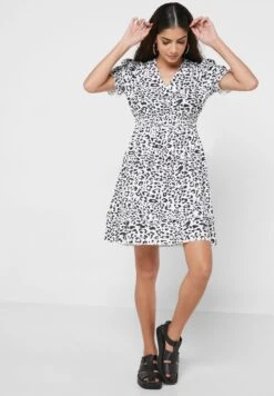 Ruffle Detail Printed Dress -Silk Bloom Dresses Store 4 zoom desktop 250