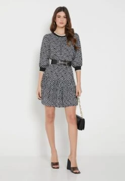 Belt Detail Printed Dress -Silk Bloom Dresses Store 4 zoom desktop 262