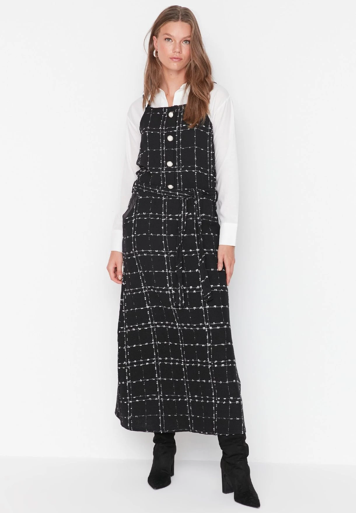 Trendyol Buttoned Detailed Tweed Dress 4 Trendyol Buttoned Detailed Tweed Dress - Image 4