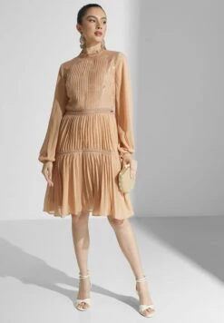 Balloon Sleeves Pleated Dress -Silk Bloom Dresses Store 4 zoom desktop 289