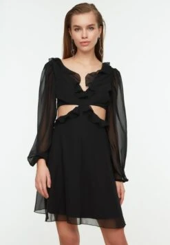 Trendyol Pleated Cut Out Detail Dress -Silk Bloom Dresses Store 4 zoom desktop 294