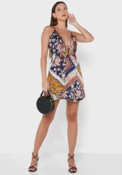 Knot Detail Printed Cami Dress -Silk Bloom Dresses Store 4 zoom desktop 301
