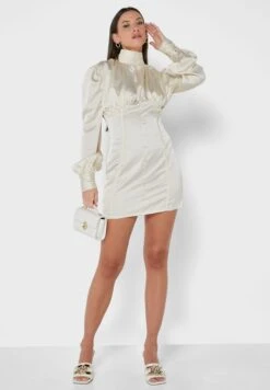 Button Detail High Neck Dress -Silk Bloom Dresses Store 4 zoom desktop 312