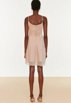 Trendyol Plunge Neck Strappy Button Detail Dress -Silk Bloom Dresses Store 4 zoom desktop 315