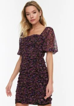 Trendyol Floral Print Pleated Square Neck Dress 8 Trendyol Floral Print Pleated Square Neck Dress -Silk Bloom Dresses Store 4 zoom desktop 32