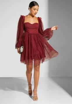 Sweetheart Neck Puff Sleeve Dress 7 Sweetheart Neck Puff Sleeve Dress -Silk Bloom Dresses Store 4 zoom desktop 325