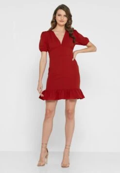 Plunge Frill Hem Dress -Silk Bloom Dresses Store 4 zoom desktop 326