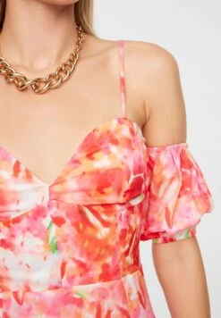 Trendyol Strappy Floral Print Ruffle Hem Dress -Silk Bloom Dresses Store 4 zoom desktop 354