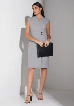 Karen Millen Button Detail Dress -Silk Bloom Dresses Store 4 zoom desktop 36