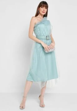 Ruffled Detail One-Shoulder Dress -Silk Bloom Dresses Store 4 zoom desktop 387