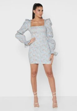 Balloon Sleeve Bodycon Dress 7 Balloon Sleeve Bodycon Dress -Silk Bloom Dresses Store 4 zoom desktop 392