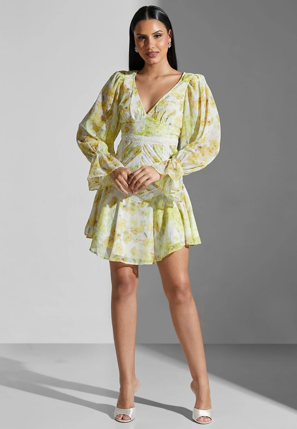 Balloon Sleeve Printed Dress 4 Balloon Sleeve Printed Dress - Image 4