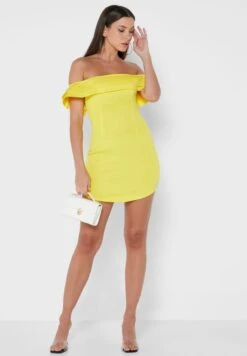 Ruffle Detail Bardot Dress -Silk Bloom Dresses Store 4 zoom desktop 422