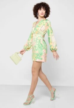 NEVER FULLY DRESSED Plunge Neck Printed Dress 7 NEVER FULLY DRESSED Plunge Neck Printed Dress -Silk Bloom Dresses Store 4 zoom desktop 438