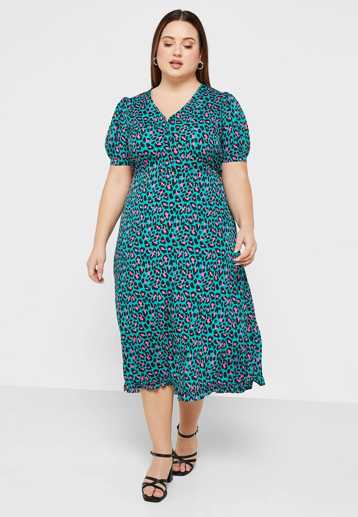 Printed Puff Sleeve Dress 4 Printed Puff Sleeve Dress - Image 4