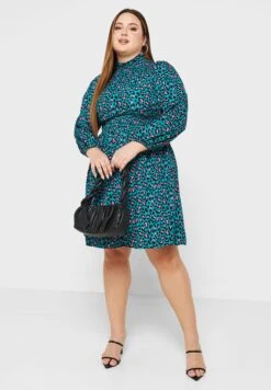 High Neck Printed Dress -Silk Bloom Dresses Store 4 zoom desktop 442