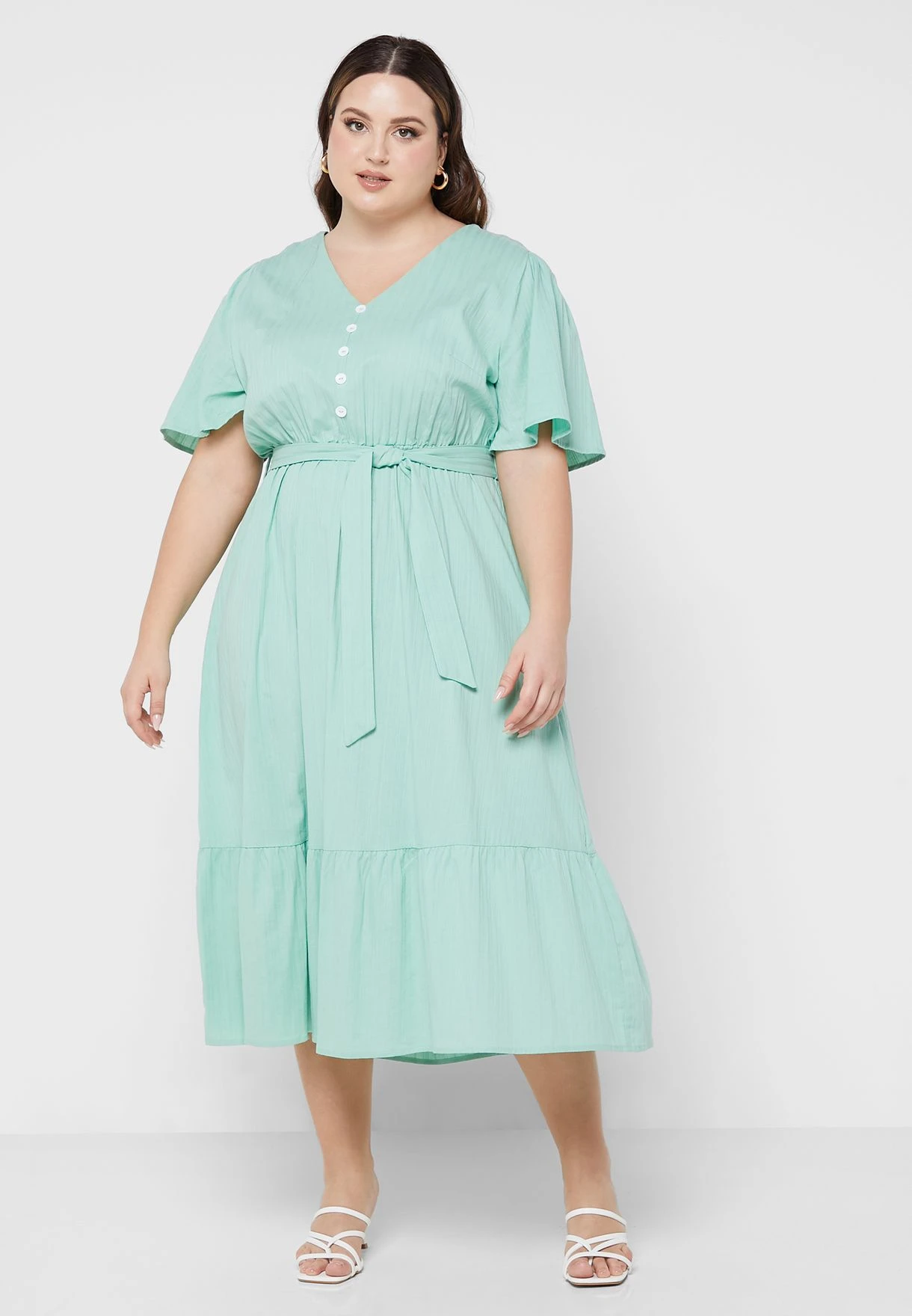 Flouncy Sleeve A-Line Dress 4 Flouncy Sleeve A-Line Dress - Image 4