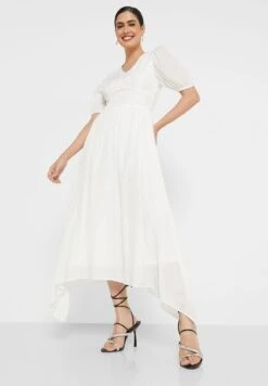 ELLA Flare Puff Sleeve Dress -Silk Bloom Dresses Store 4 zoom desktop 455