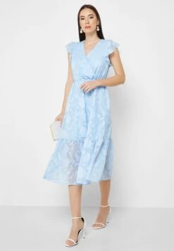 ELLA Floral Textured Frill Sleeve Dress 7 ELLA Floral Textured Frill Sleeve Dress -Silk Bloom Dresses Store 4 zoom desktop 457