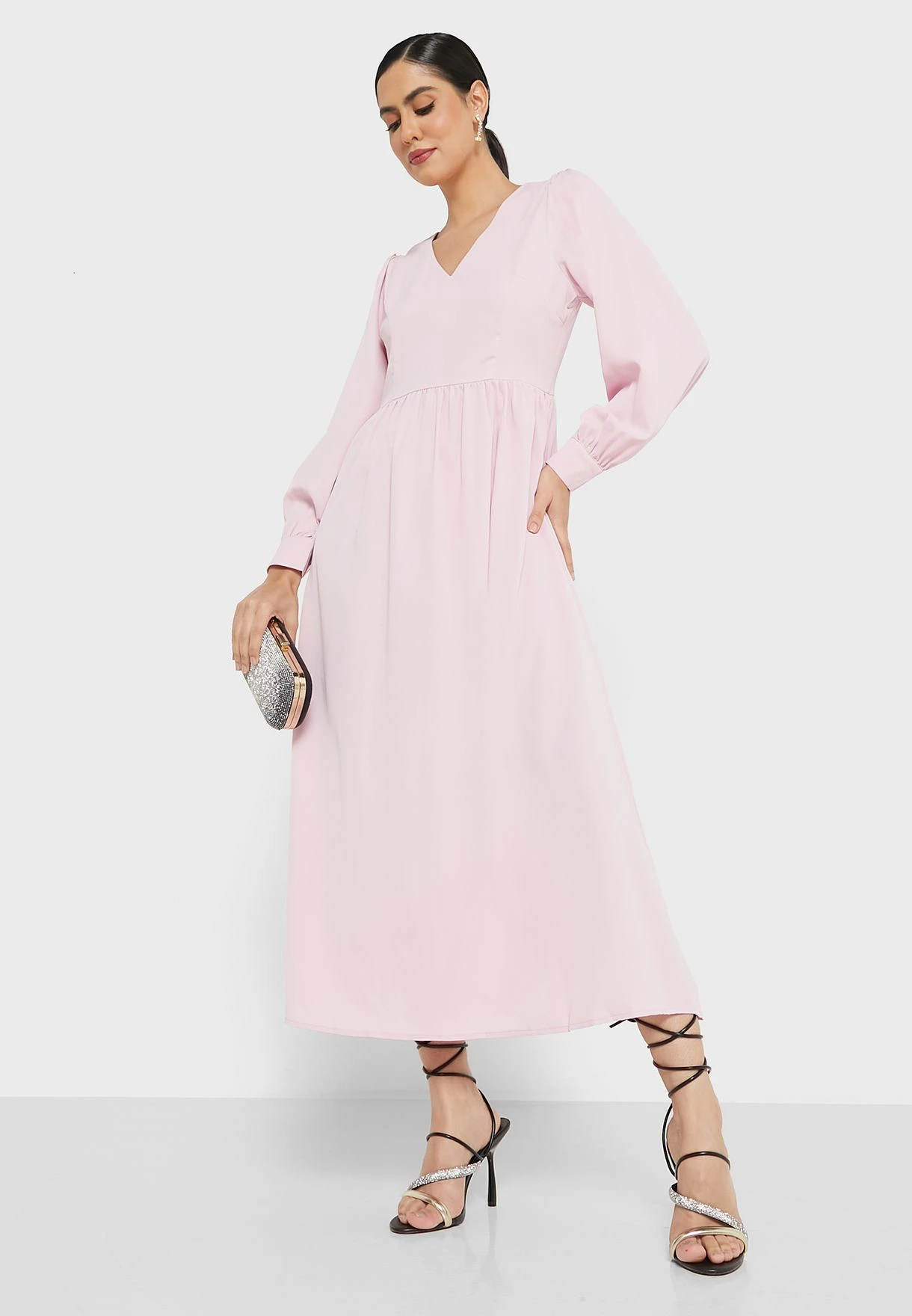 ELLA V Neck Flare Dress 4 ELLA V Neck Flare Dress - Image 4