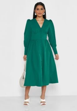 ELLA Puff Sleeve Empire Waistline Detail Dress -Silk Bloom Dresses Store 4 zoom desktop 537