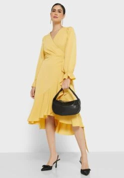 ELLA Ruffle Hem Wrap Dress -Silk Bloom Dresses Store 4 zoom desktop 546